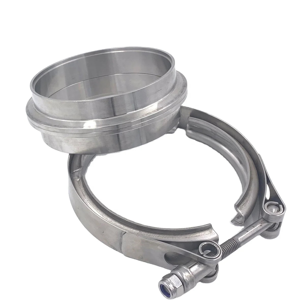 SS304 v Band Clamp with Flange Kit Coupling Exhaust Muffler Pipe Clamp