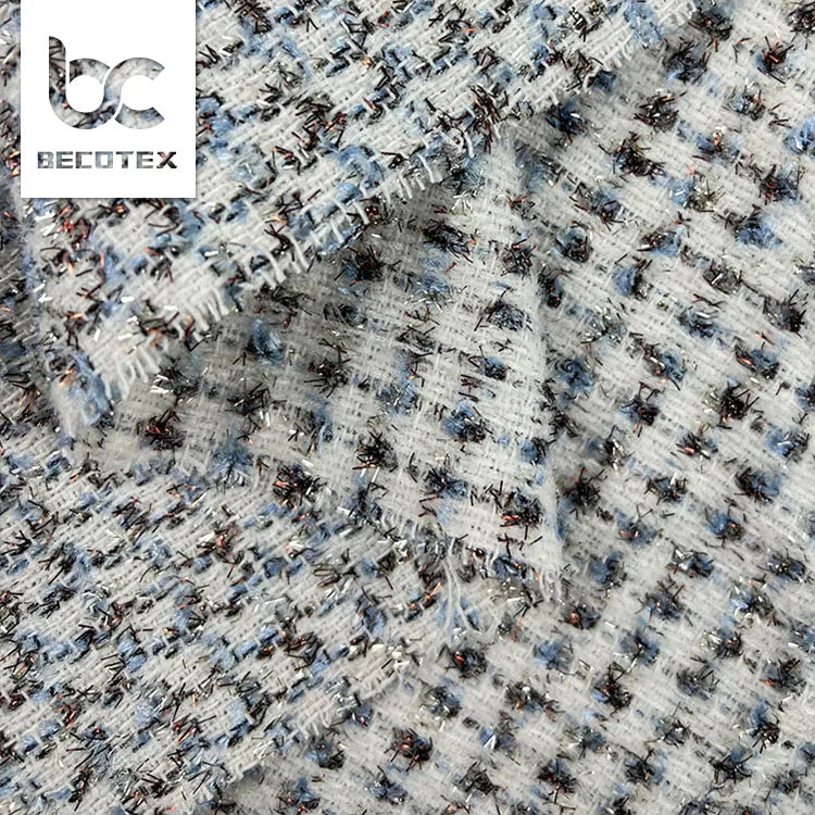 Fashion New Style 100% Polyester Woven Fabric Yarn-dyed Tweed Clothing Fabric Wholesale