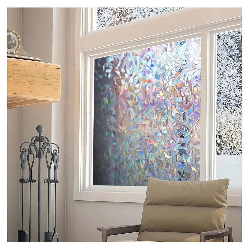 Privacy Film 3D Static Decorative Glass Window Rainbow Clings No Glue Electrostatic Glass Film