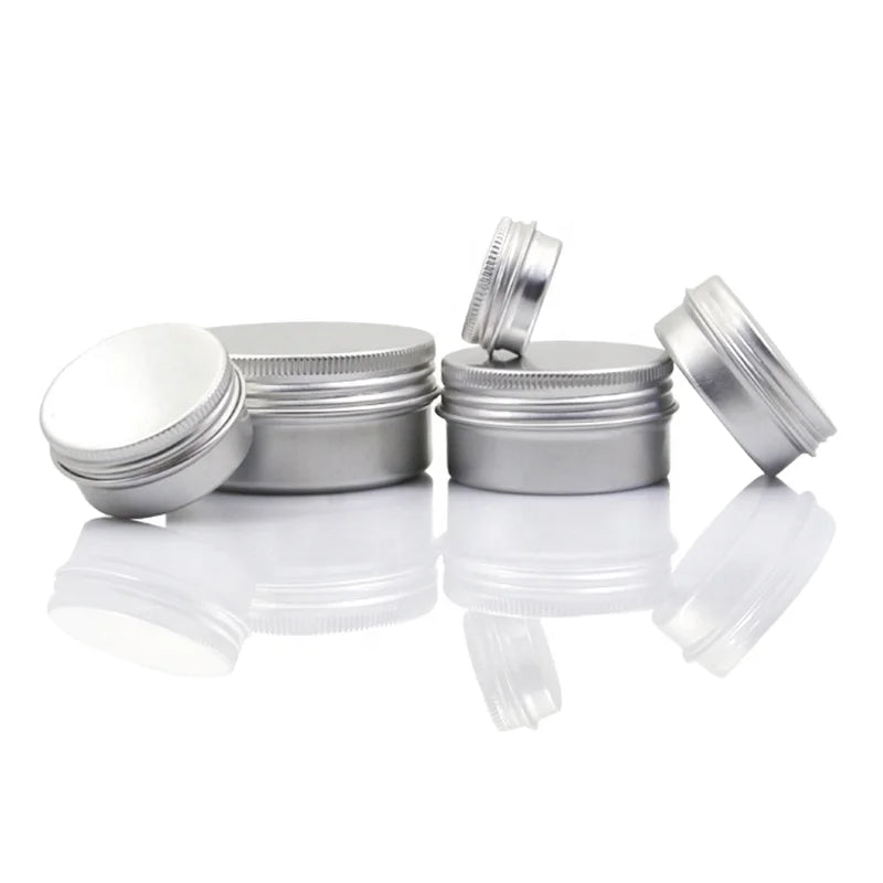 Round Aluminum Cosmetic Tin Containers Recyclable Customizable Sizes (5ml-200ml) for Hand Cream & Beauty Products