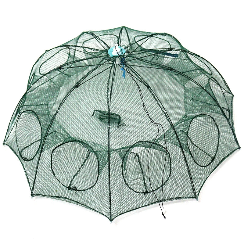 10 Holes Umbrella Shrimp Cage Foldable Fishing Bait Trap Cast Net Cage Crawfish Crab Aquaculture Trap