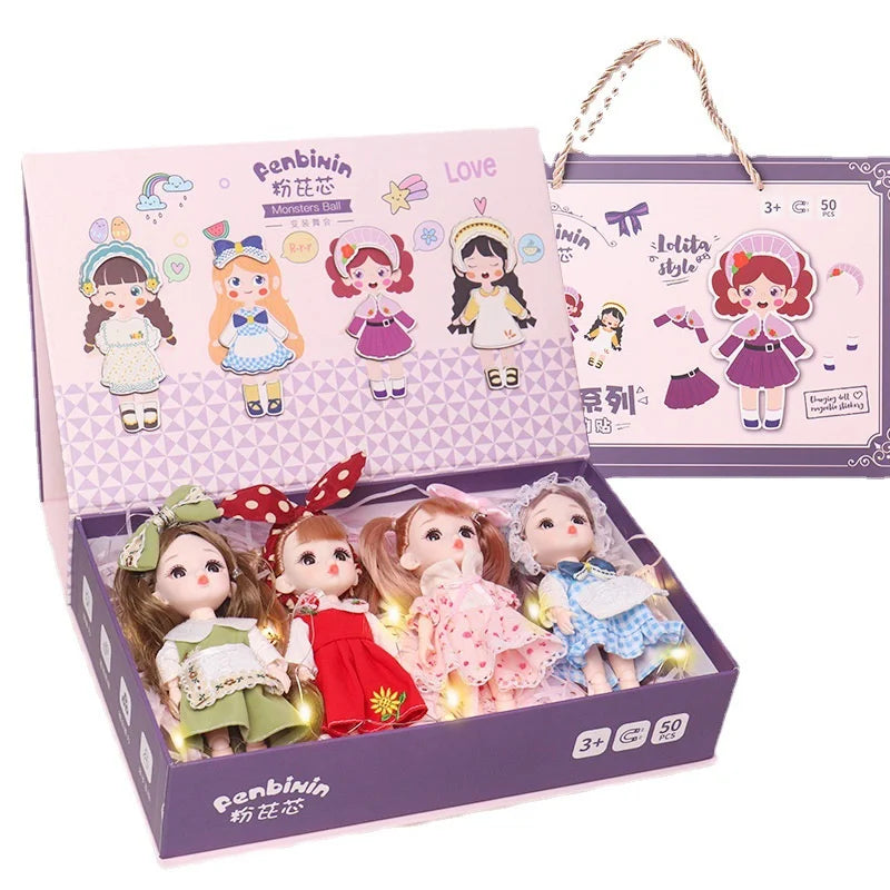 Luxury Gift Sets Dress up with Lolita Dolls 4pcs/box Toys Kids Girls