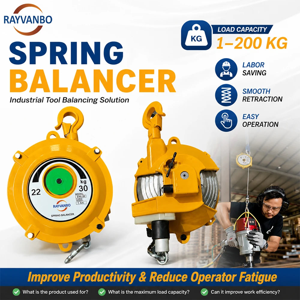 Factory Direct Ergonomic Zero Gravity Retractable Steel 1-200kg Adjustable Tension Spring Balancer for Production Line Worksh