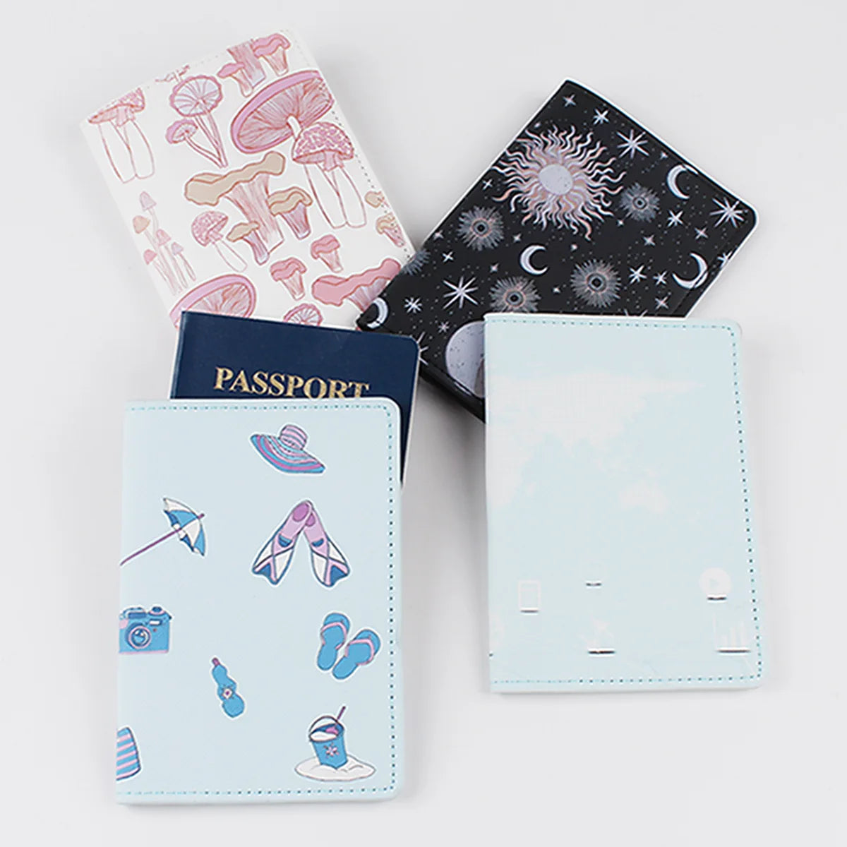 Customize Colorful Printing Pu Leather Passport Holder Credit Card Passport Covers Travel Passport Wallets for Girls Women La