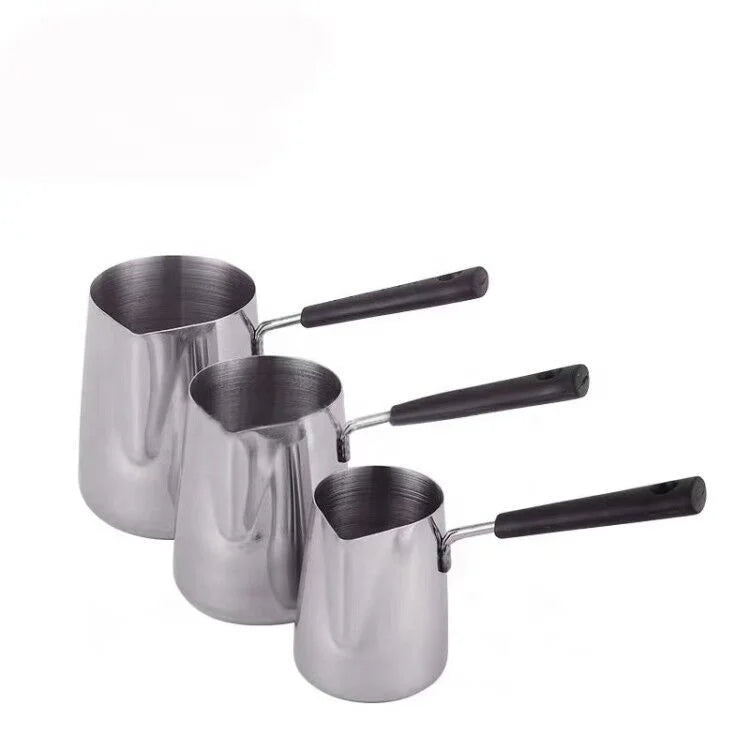 Coffee Pot Stainless Steel Milk Pitcher With Long Handle Cookware Set Milk Cup Milk Boiling Pot Stainless Steel Frothing Jug