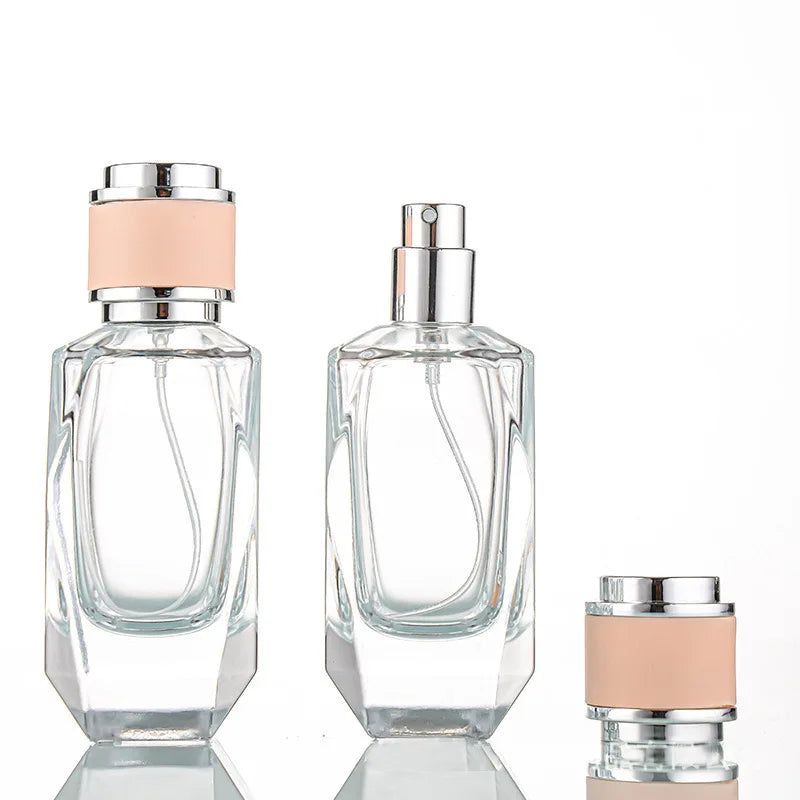 New Design Personalised Custom Cylinder Perfume Bottle 50ml Pump Sprayer Fancy Unique Empty Women Luxurious