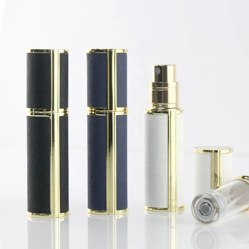 Travel Perfume Atomizer Leather Luxury Perfume Bottle Portable Refillable Atomizer 5ml