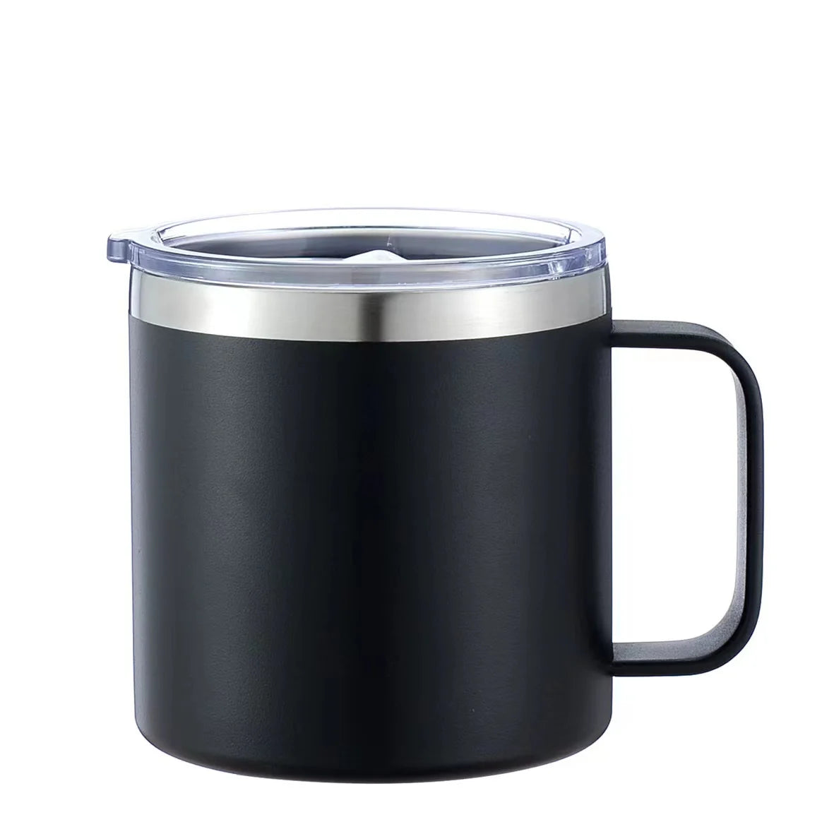 14 oz Powder Coated Reusable Tumbler 14oz Insulated Stainless Steel Coffee Mug with Handle Logo Printing on Mugs
