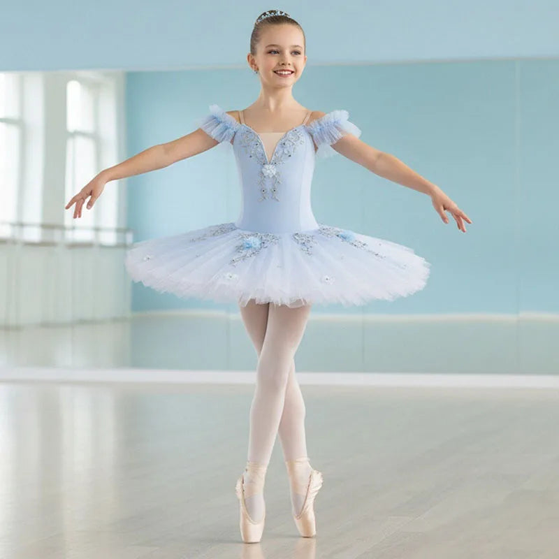 2024 Blue Professional Ballet Tutu Women Adult Ballet Dress Girls Kids Stage Wear Swan Lake Dance Ballerina Costumes Wear