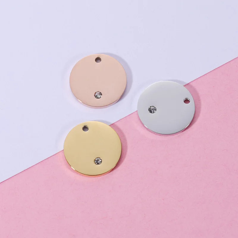 Factory Customization Personalized Mirror Polished New Pattern Stainless Steel Square Round Connector Bracelet Charms