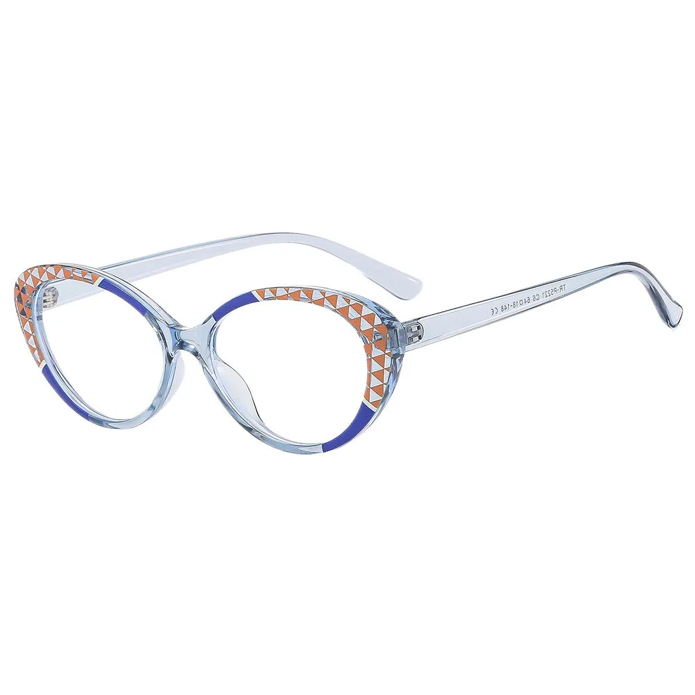 Wholesale New TR90 Anti Blue Light Women's Flat Eyewear Cat Eye Trandsparent Lenses Myopia Eyeglasses Frame