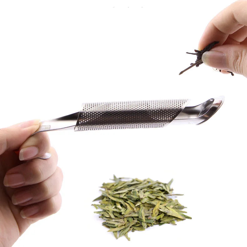 Silver Stainless Steel Eco-Friendly Creative Ball-Shaped Tea Stick Infuser Reusable Loose Tea Balls Mesh Strainer Set