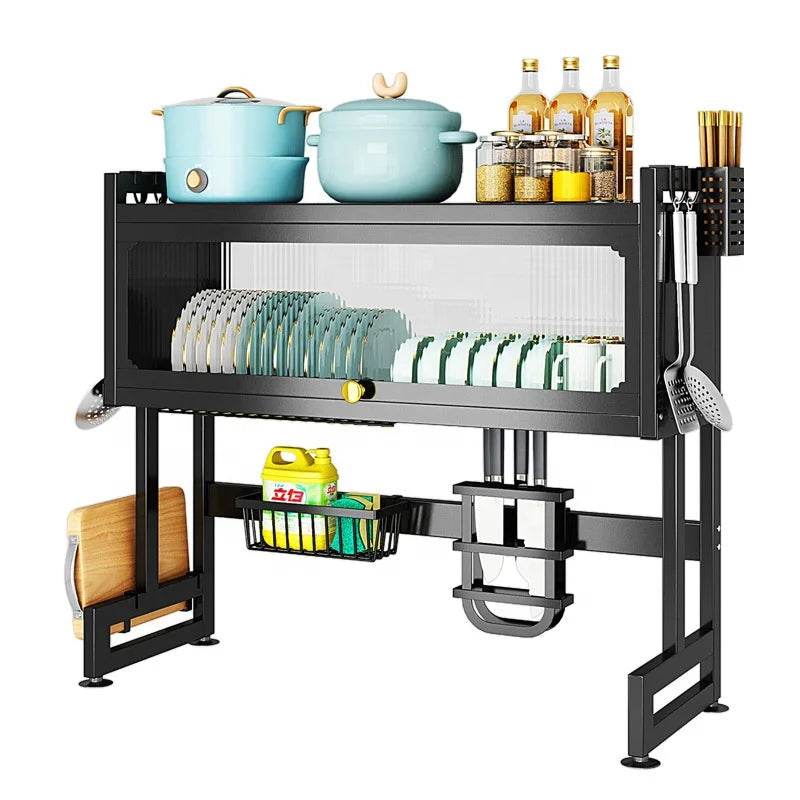 3 Tier Large Metal Over the Sink Dish Drying Rack the Counter Dish Drying Rack for Kitchen Sink Shelf Adjustable