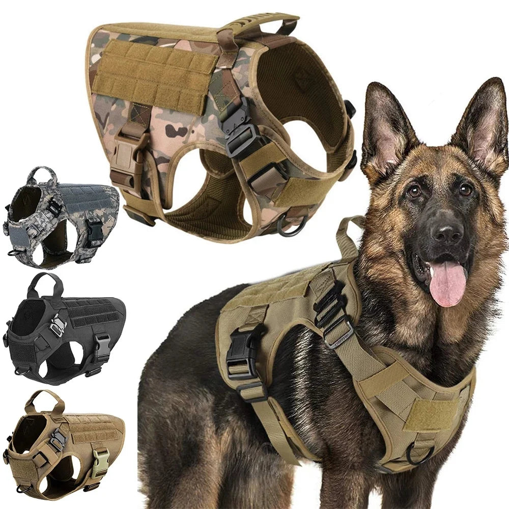 Kangdarpet Durable Tactical Dog Vest  | Outdoor Training Harness with Leash | Waterproof Reflective | for Large Breeds