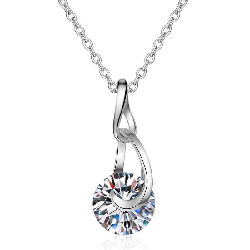 Factory Wholesale GRA Certificate Vintage Design Clavicle Chain  925 Sterling Silver Vvs 1ct Moissanite Necklace for Women