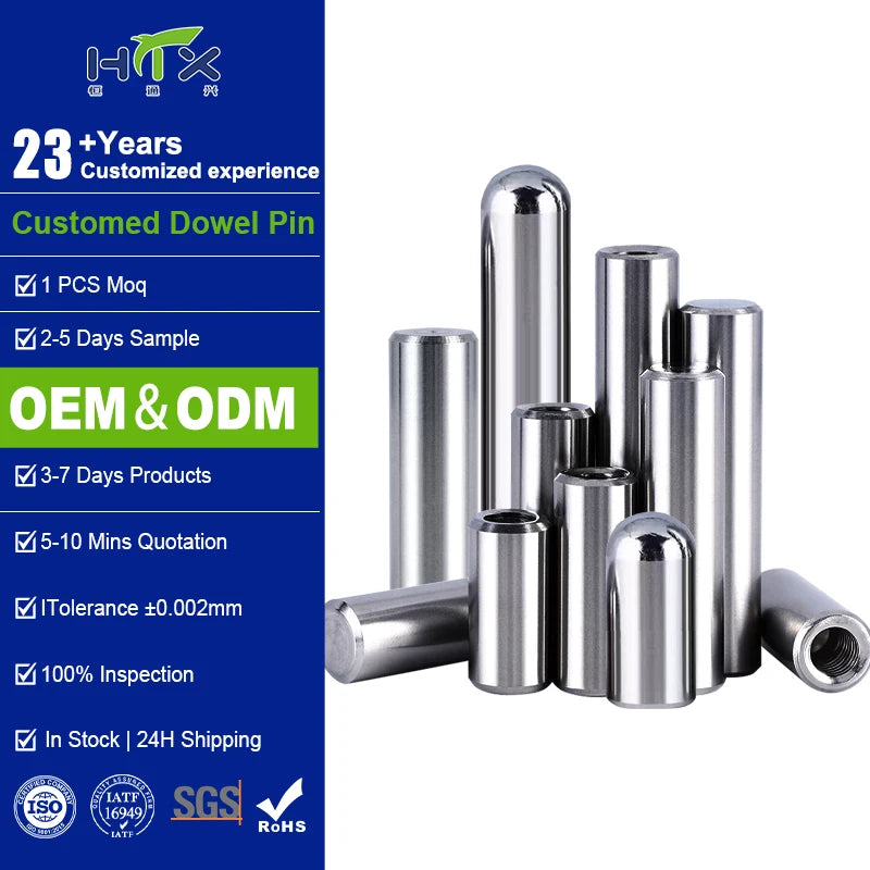Stainless Steel 5mm & 1.5mm Dowel Pins Alloy Steel ASME B18.8.2 Threaded 8mm Cylindrical Pin Set