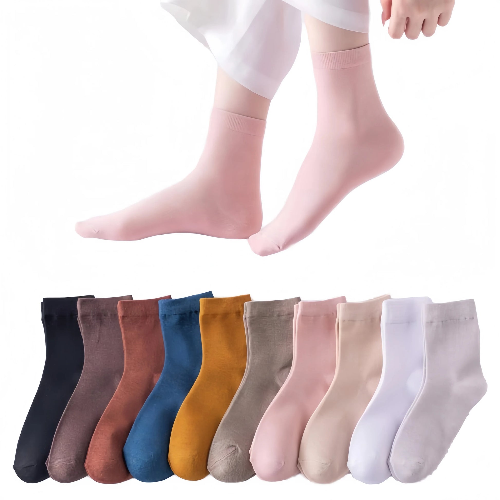 Women's Organic Cotton Thin Ankle Knitted Socks Breathable Anti-Bacterial and Anti-Slip for Comfort Body Logo