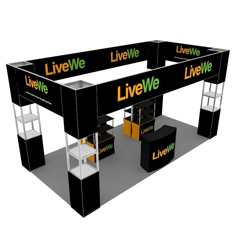 Portable Aluminum 10x20ft Wholesale Advertising Display Stands Shelf Cabinet Trade Show Exhibition Tradeshow Promote Booth