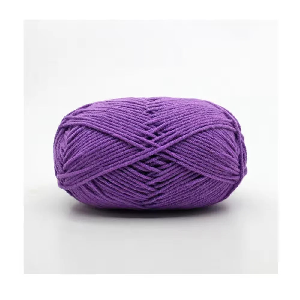 High Tenacity Eco-friendly Purple Milk Knitting Yarn Fabric Dyed Smooth Handcrafts Supplies for Crochet Hand Knitted Yarn