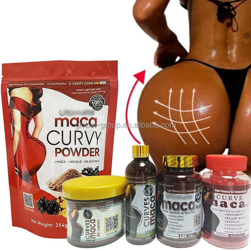 Maca Butt Enlargement Capsules and Gummy Candy Adult Beauty Product for Booty Hip Enhancement Curvy Butt Enhancement Set