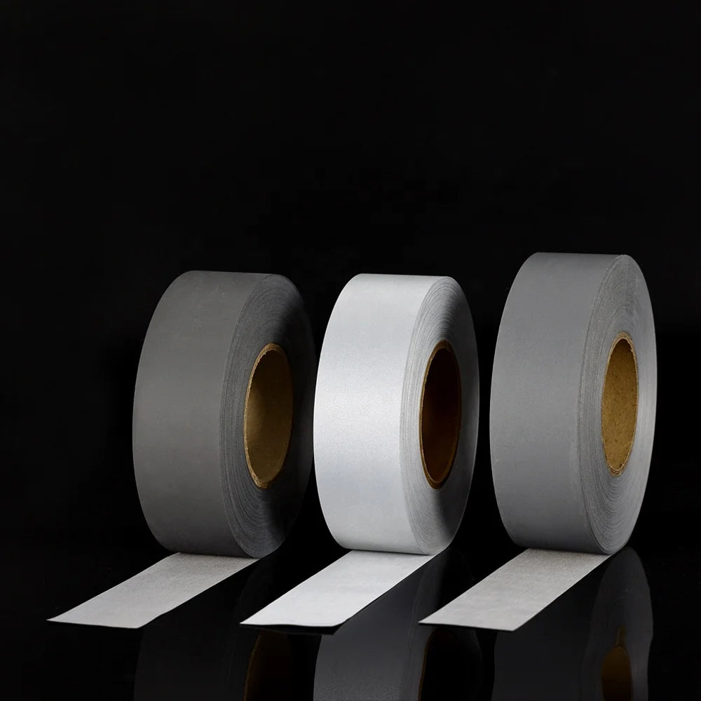 High Visibility Sliver Industrial Wash Reflective Fabric Clothing Tape for Sewing Fabrics