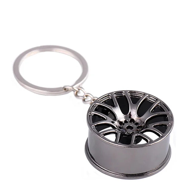 Zinc Alloy Auto Parts Model Wheel Rim Tyre Rotary Engine Carabiner Keychain Fashion Design Collectible Laser Engraved for Car