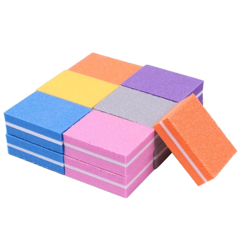 100/180 Professional Mini Nail Art Buffer Sandpaper Manicure Care File Sanding Polishing Nails File Grinding Equipment Tool