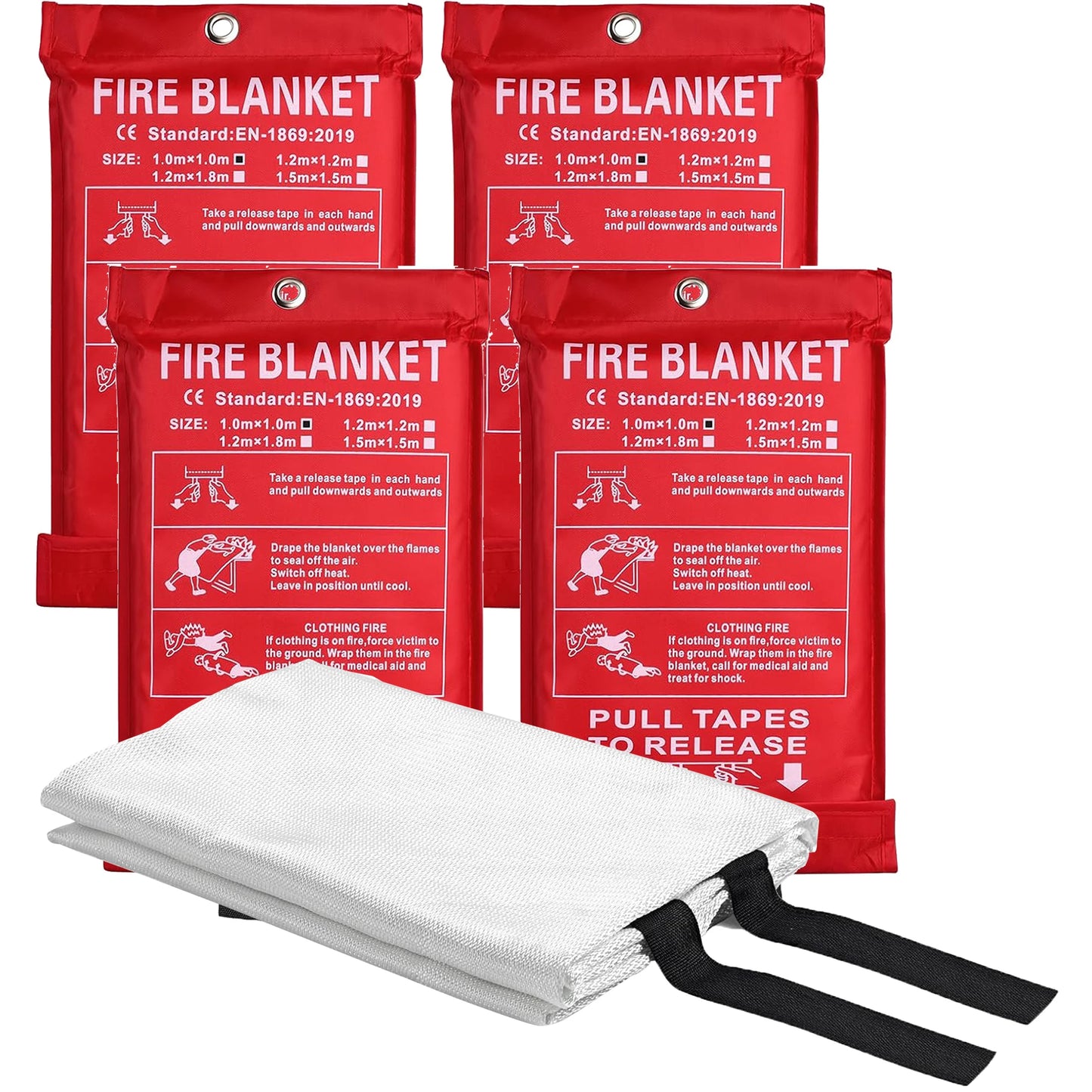 1m X 1m Home Fiberglass Suppression Emergency Kitchen Fire Blanket