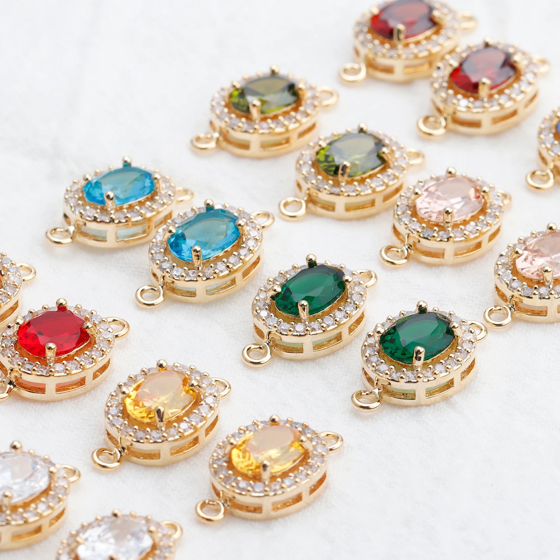 M768 10pcs/lot Jewelry Accessories Pass REACH Nickel Free 18k Gold Plated Zircon Pendants & Earrings Packaging in Bag
