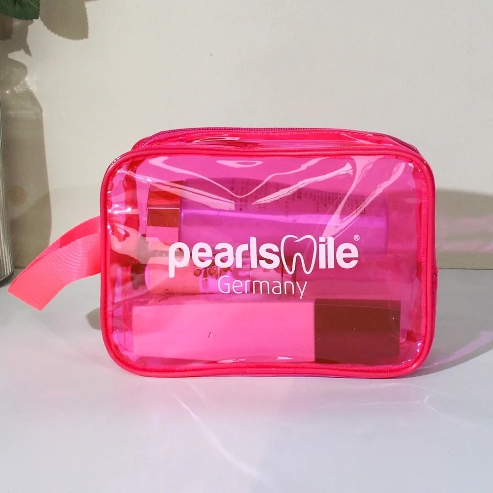 Waterproof Clear Transparent Fashion Letter Pattern Wash Bag Beauty Travel for PVC Custom Logo Zipper Cosmetic Makeup Bag