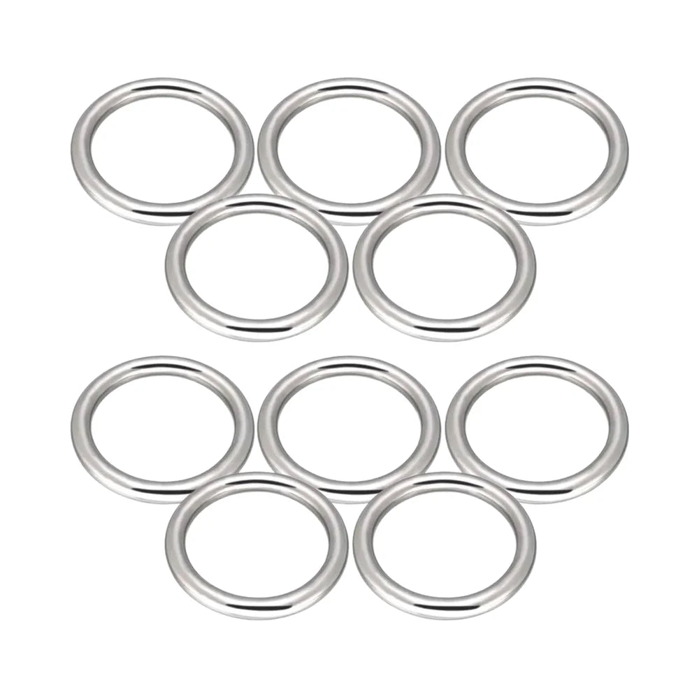 Seamless Metal O Ring 304 Stainless Steel Solid Heavy Duty Multi-Purpose Macrame Dog Leashes Load 320lbs