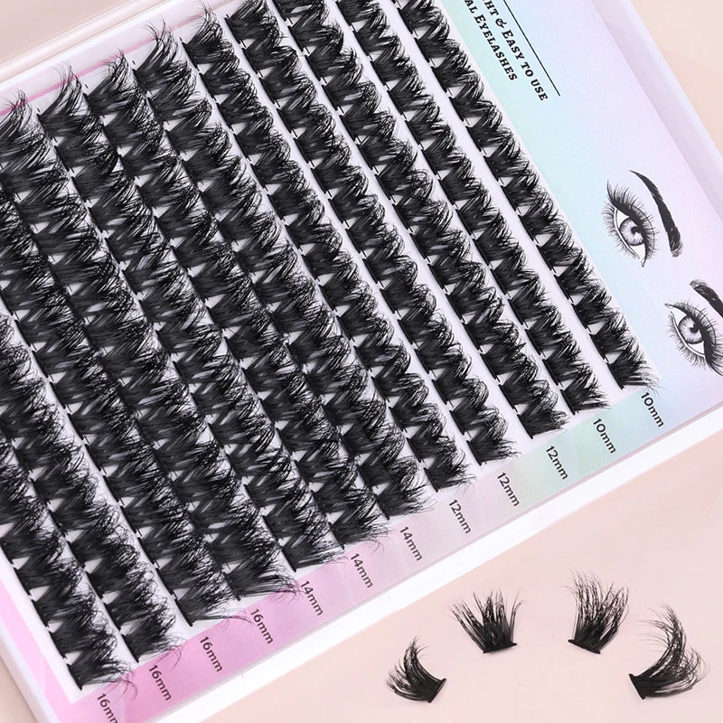 Qiaoti Beauty Eyelash Supply Eyelash Set Cluster Eyelashes Cluster Lashes 3D Diy Lash Extensions Diy Lashes