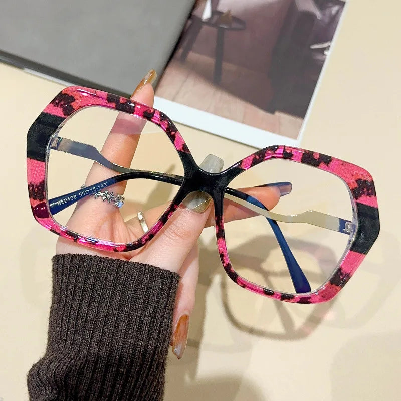 2024 New Design Fashion Wholesale Factory Oversized Anti Blue Light Glasses Unique Women Optical Frames