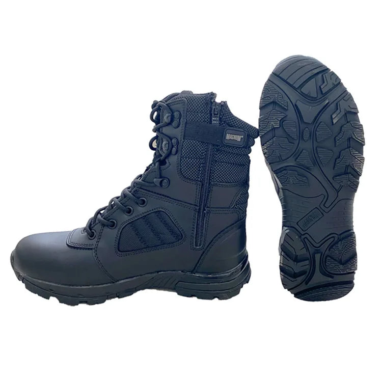 CXXM Black Rubber Oxford Fabric PU Boots with Rubber Sole for Marine Corps Outdoor Protective Use