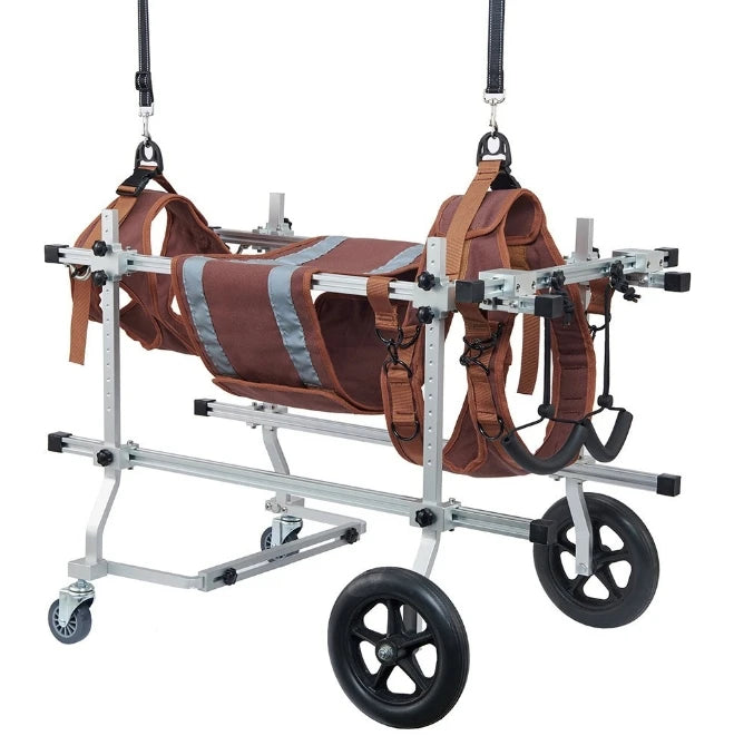 USMILEPET Adjustable 4-Wheel Easy Assemble Large Dog Wheelchair Animal Exercise Wheels  for Pet Disabled Legs Walking