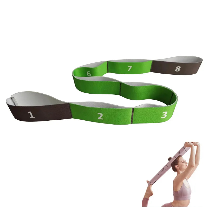 OEM Printed Fitness Belt Stretching Strap Spandex/Polyester Fabric Exercise Resistance Band with 30 lb Tension for Female Use