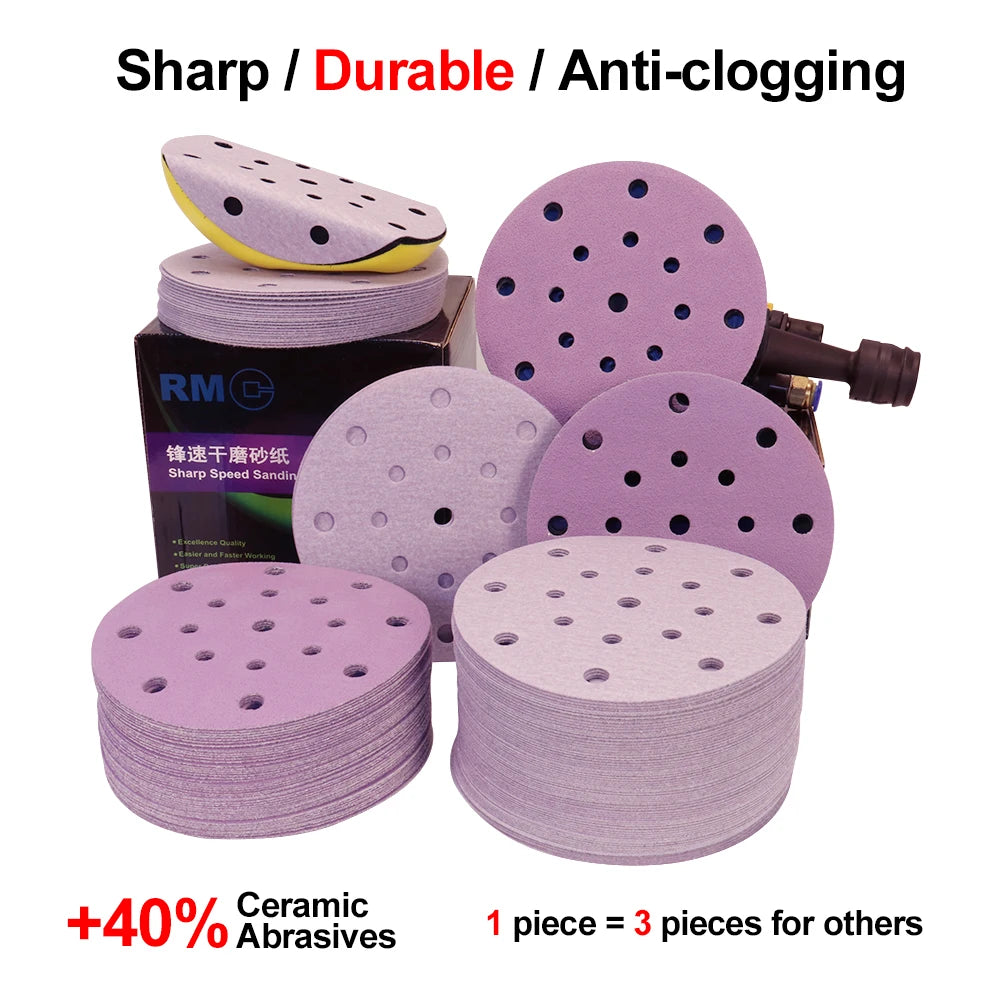 Wholesale High Quality Sand Paper 6 Inch Sandpaper  80/120/180/240/320/400/600  Grit for 150mm Automotive Car Sanding Discs.