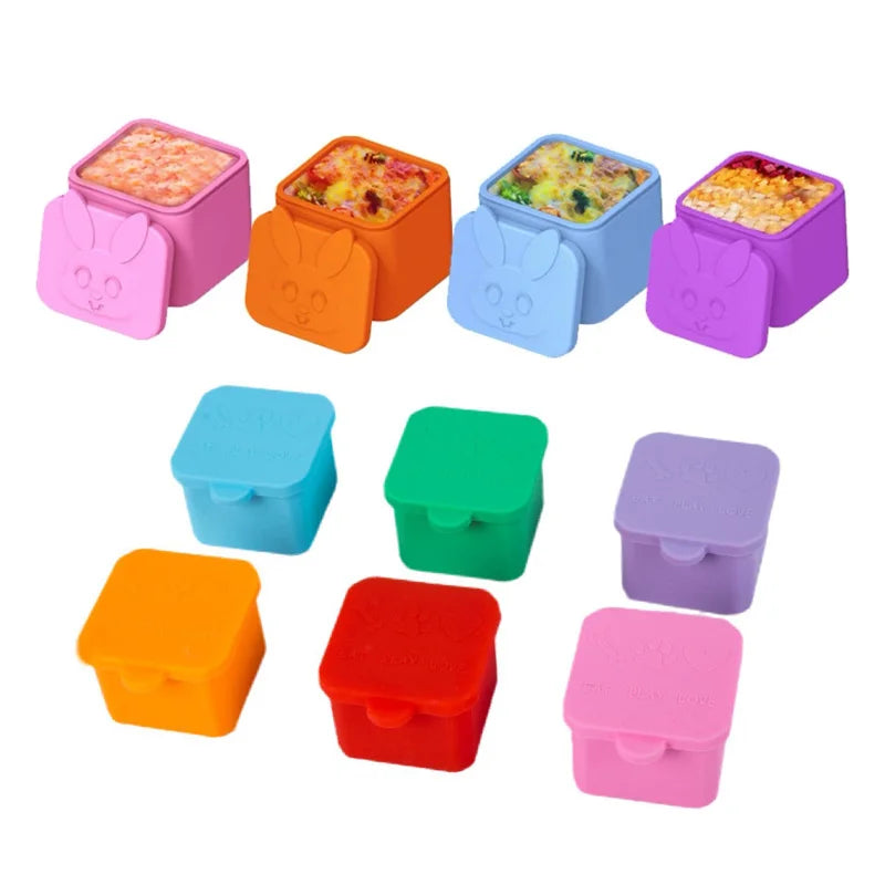 Bento Accessories Cupcake Liner Silicone Lunch Box Dividers Small Condiments Container Salad Sauce Silicone Container With Li