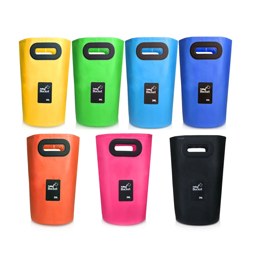 20L Custom Printed Portable Water Storage Bag Collapsible Outdoor Convenient Garden Bucket Camping Picnic Wash Folding Bucket