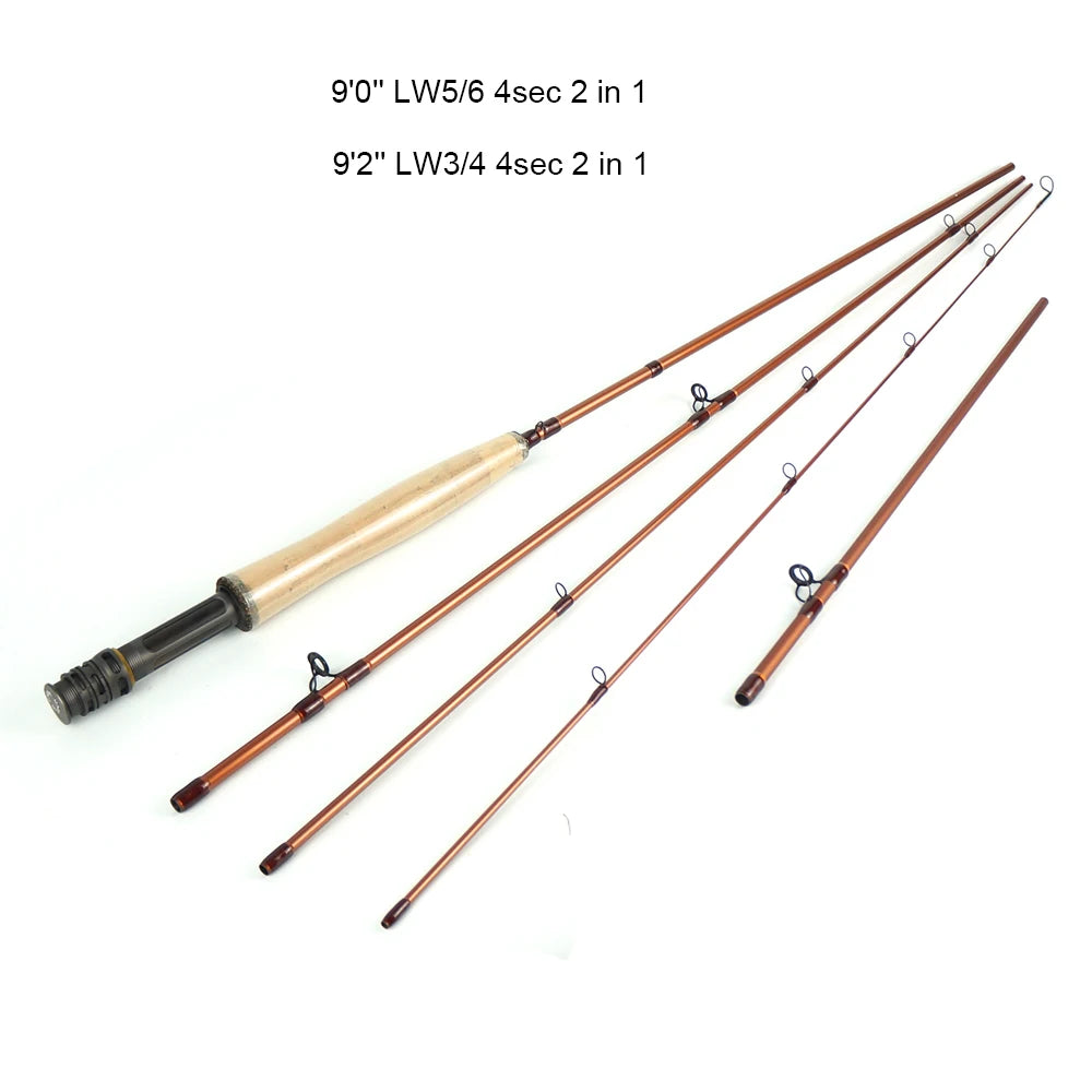 2 in 1 Fly Fishing Rod with Extension Section Multi Length 9ft to 10ft Nymph Fly Rod Carbon Fiber OEM B02
