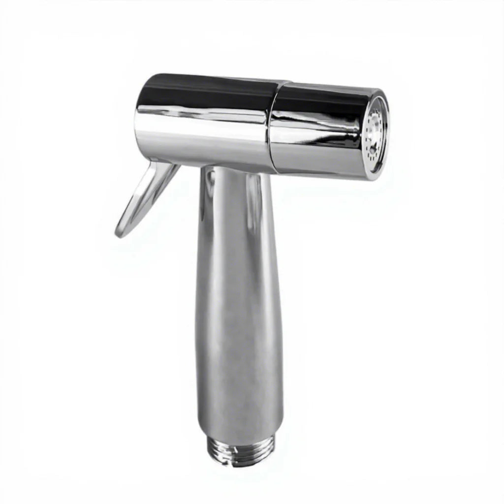 High-Pressure ABS Handheld Shower Head Chromed Finish Bidet Nozzle Single Wall Mounting 1-Year Warranty Bathroom
