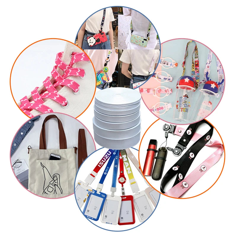 Lanyard Material Roll Satin Ribbon 50 Yards Roll to Roll Lanyard Printing Machine Customized Ribbon