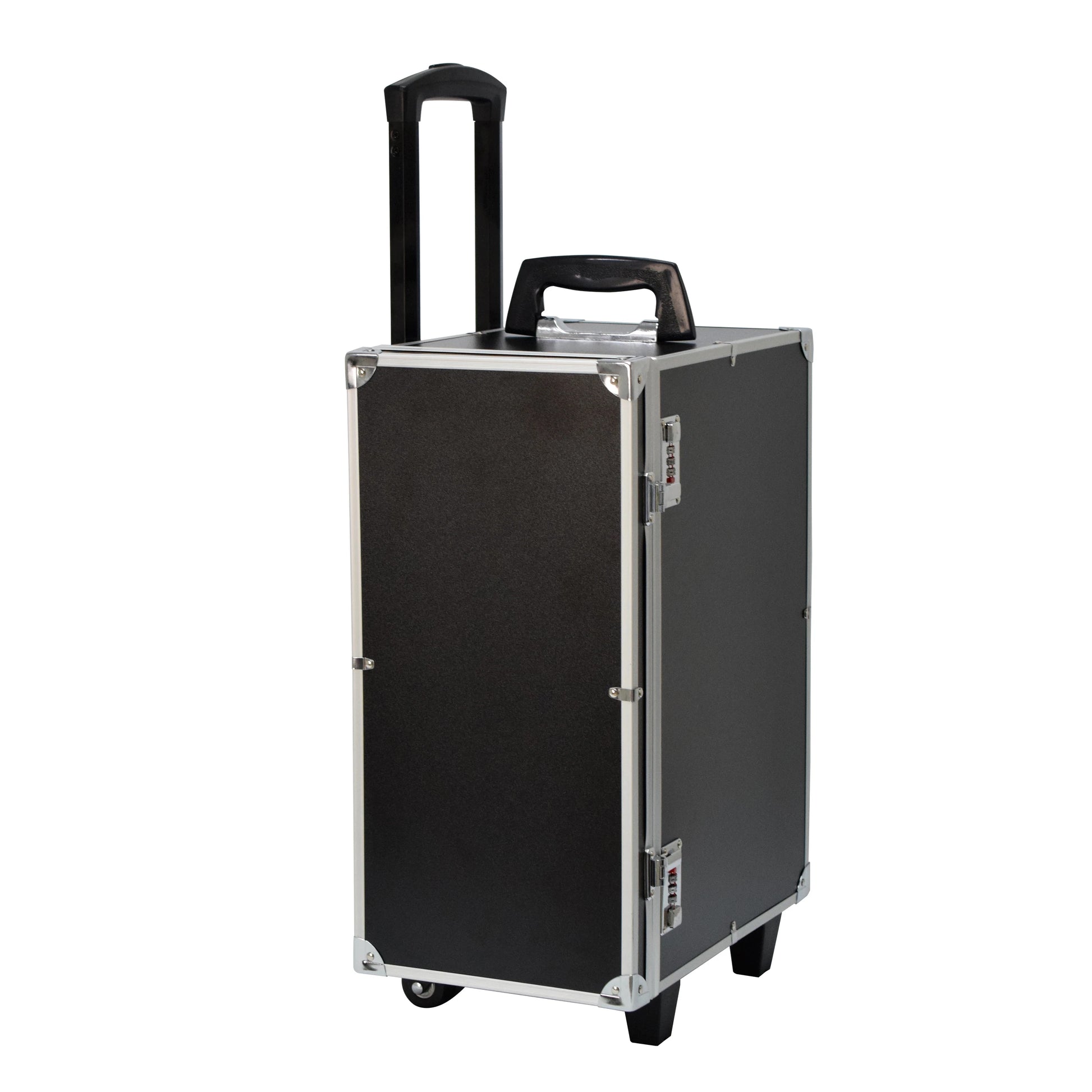 Custom Manufacturer Professional Aluminum Jewelry Display Trolley Case Velvet Lining Lock Closure Impact Resistant Design Whe