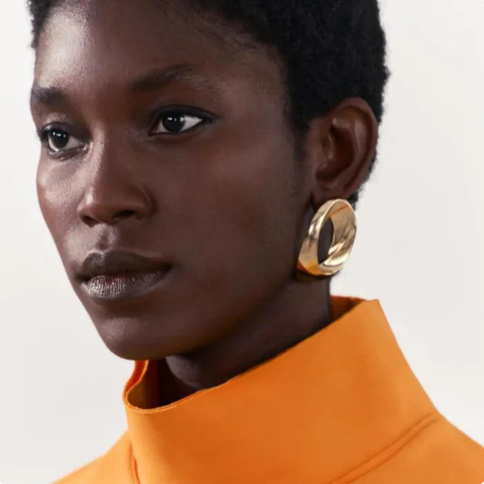 ZAA Vintage Gold Round Geometric Earrings for Women Statement Metal Earrings Holiday Party Jewelry Gifts