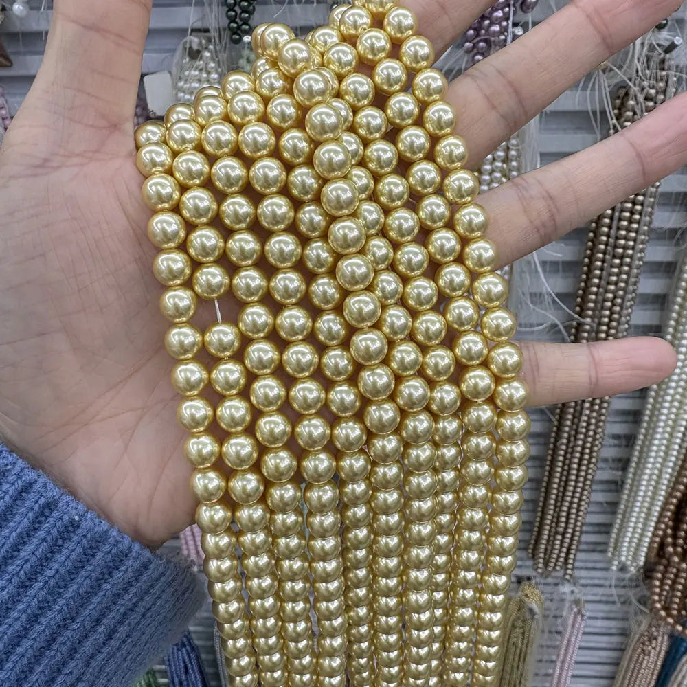AA Quality 16 Inches 4mm 6mm 8mm 296 White Off-white Jewelry Cristal Perla Loose Beads Imitation Glass Pearl Beads