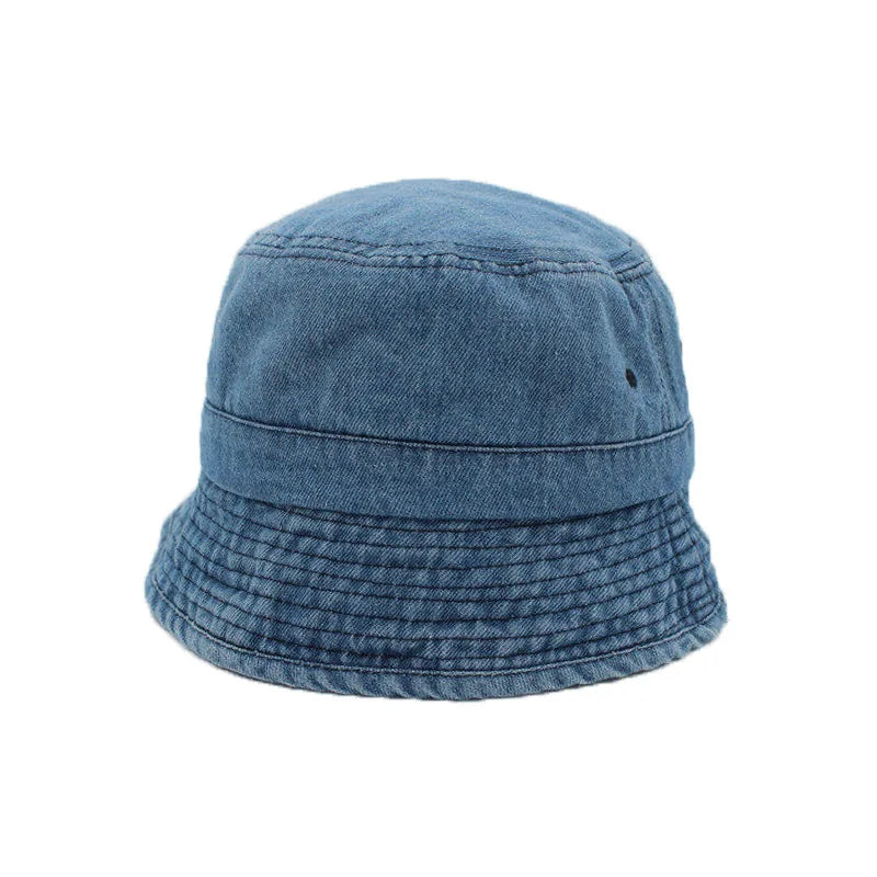 Wholesale Fahion Plain Custom Bucket Hat Embroidery logo High Quality Outdoor Mens Denim Bucket Hat for Women
