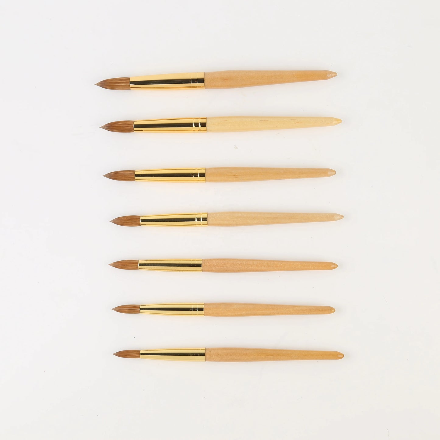 High Grade Wood Handle Kolinsky Hair Brushes #8-#20 for Professional Nail Use