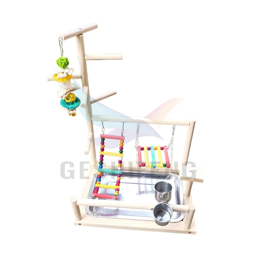 G-2353 Wooden Bird Parrot Bird Swing Perch Natural Wood Bird Playground Perch
