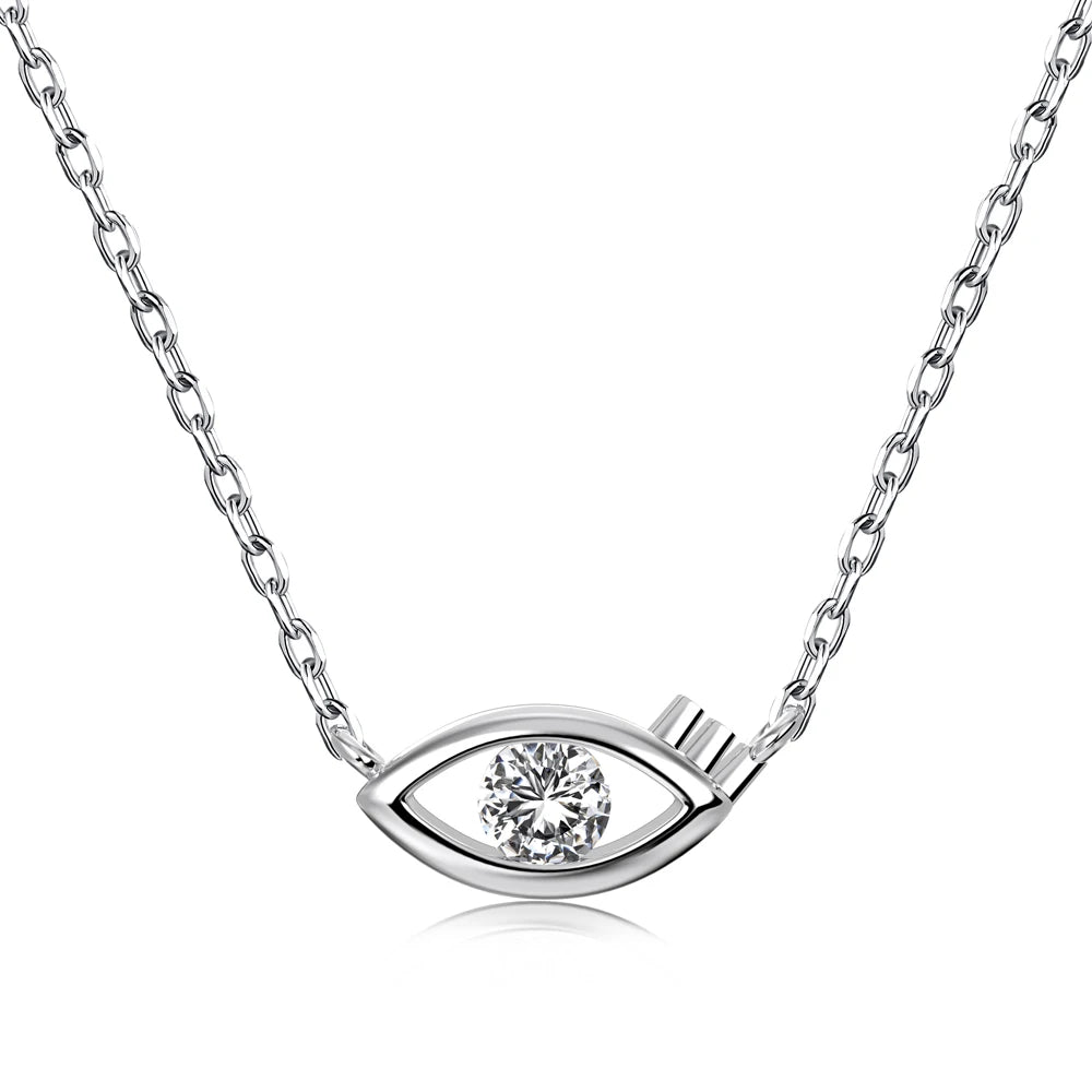 Dylam New Trendy 18K Gold Plated Jewelry S925 Sterling Silver Devil Eyes Pendant Necklace Cz Cubic Zirconia Necklaces for Wom
