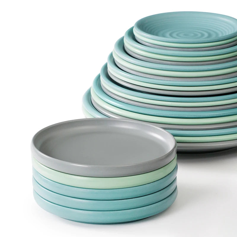 Blue NEW Nordic Melamine Food Flat Plate Irregular Dish Dinnerware Melamine Plates